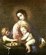 virgin and child with st Francisco de Zurbaran